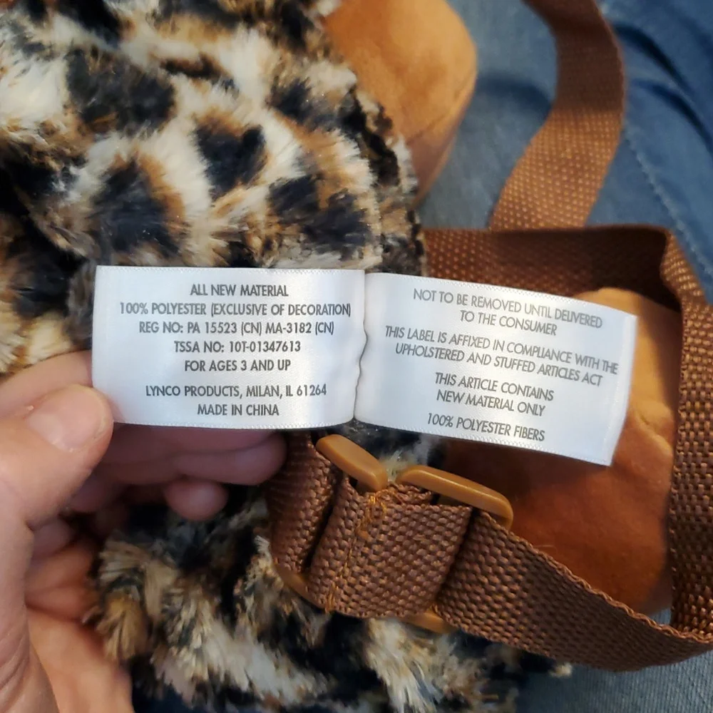 Critter Collection Leopard Print‎ Plush Backpack